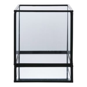 Black Metal Glass Candle Holder
